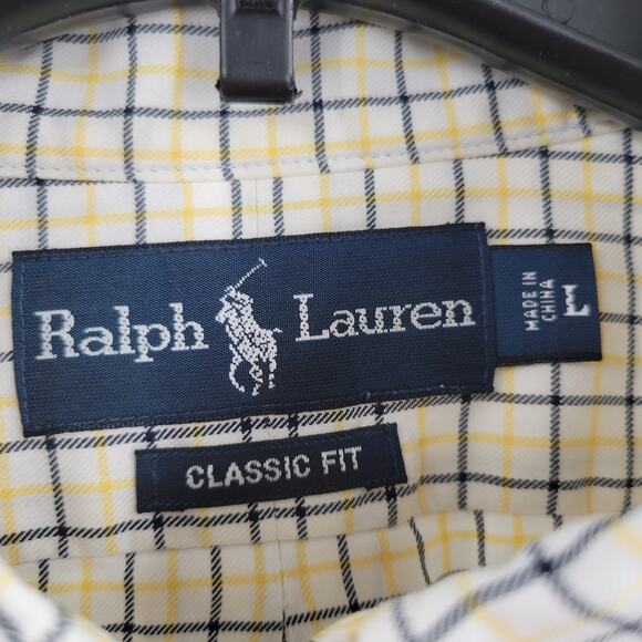 Ralph Lauren button down shirt  beige and yellow size L60 - Picture 3 of 5